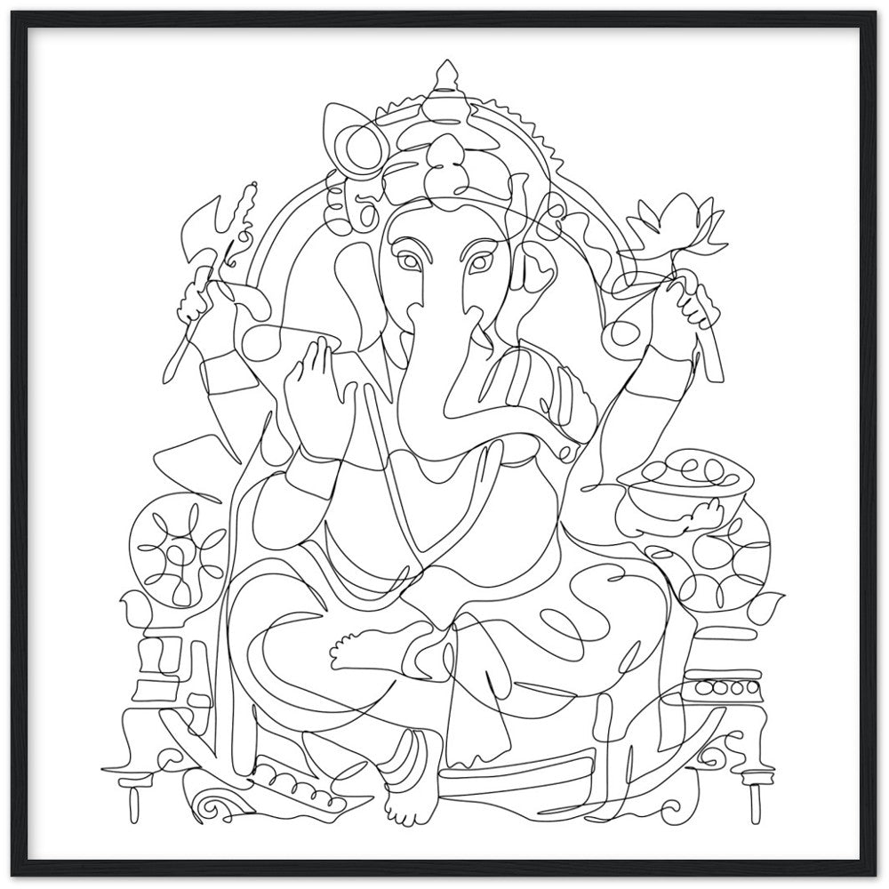 Lord Ganesha Kids Drawing Simple Line Art Coloring Page Stock Illustration  - Illustration of wall, traditional: 281394244
