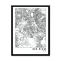 New Delhi, India City Map - With Pyar