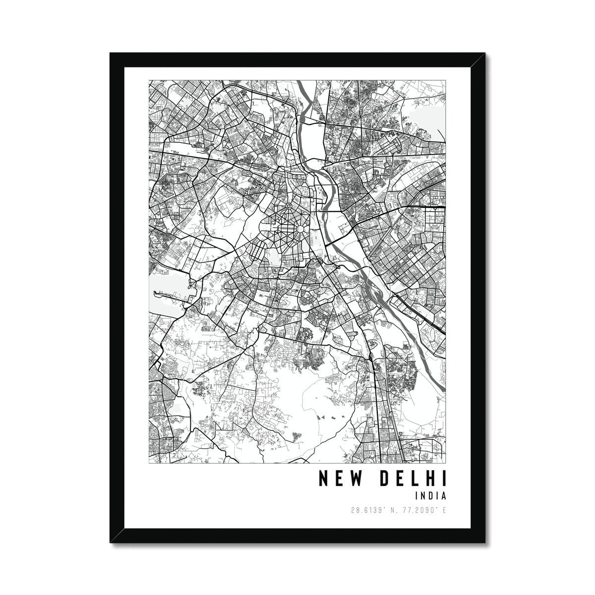 New Delhi, India City Map - With Pyar