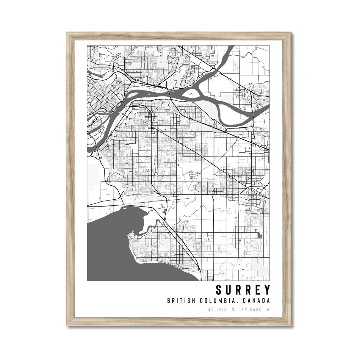 Surrey, BC Canada City Map - With Pyar