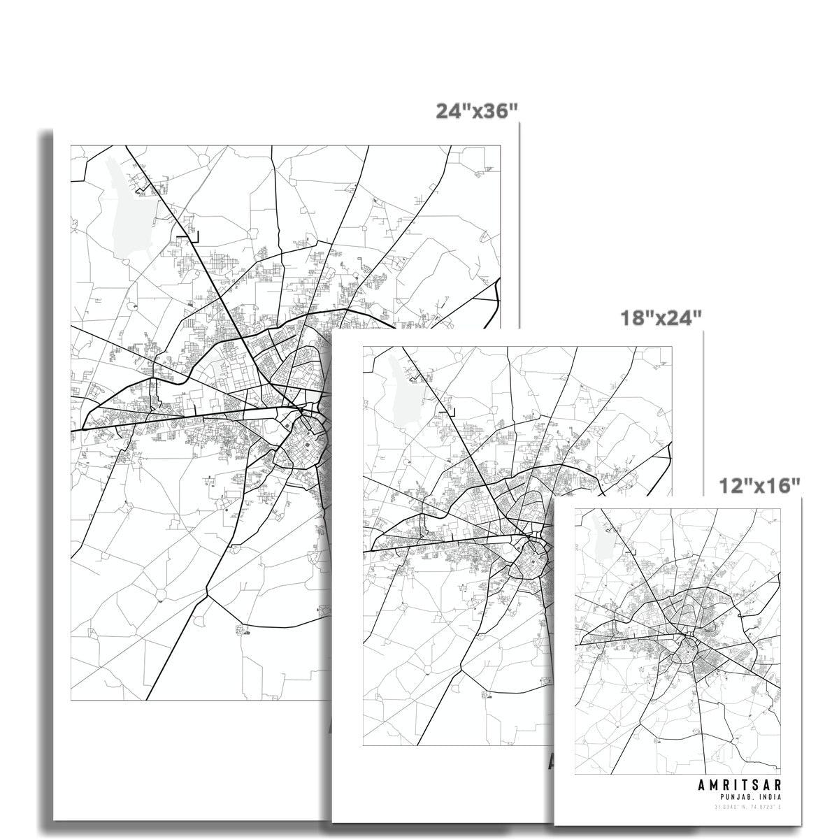 Amritsarsize Amritsar, Punjab City Map - With Pyar