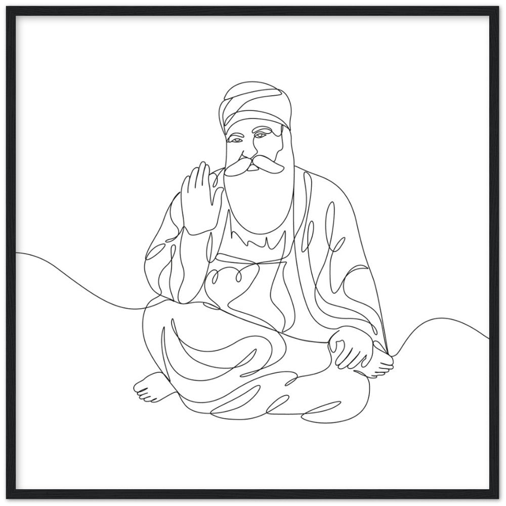 Guru Nanak Dev Ji Line Art