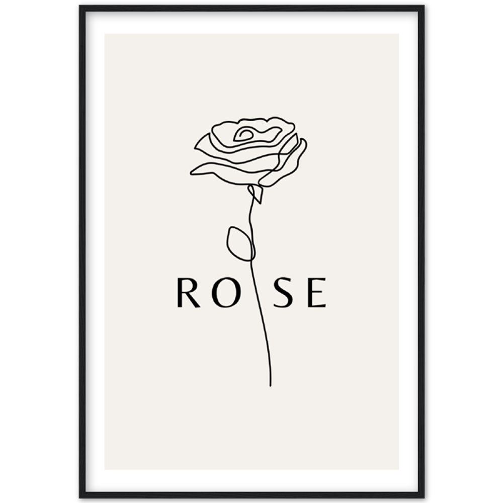 Rose Line Wall Art - With Pyar